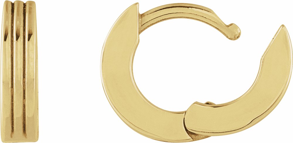 14K Yellow Gold Hinged 10 mm Huggie Hoop Earrings