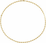 14K Yellow 3.8 mm Hollow Puffed Anchor 18" Chain