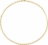 14K Yellow Gold 3.8 mm Hollow Puffed Anchor 20" Chain