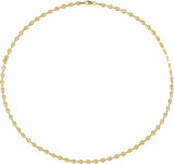 14K Yellow 3.8 mm Hollow Puffed Anchor 20" Chain