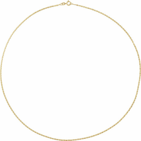 14K Yellow 1.3 mm Mirror 7" Chain