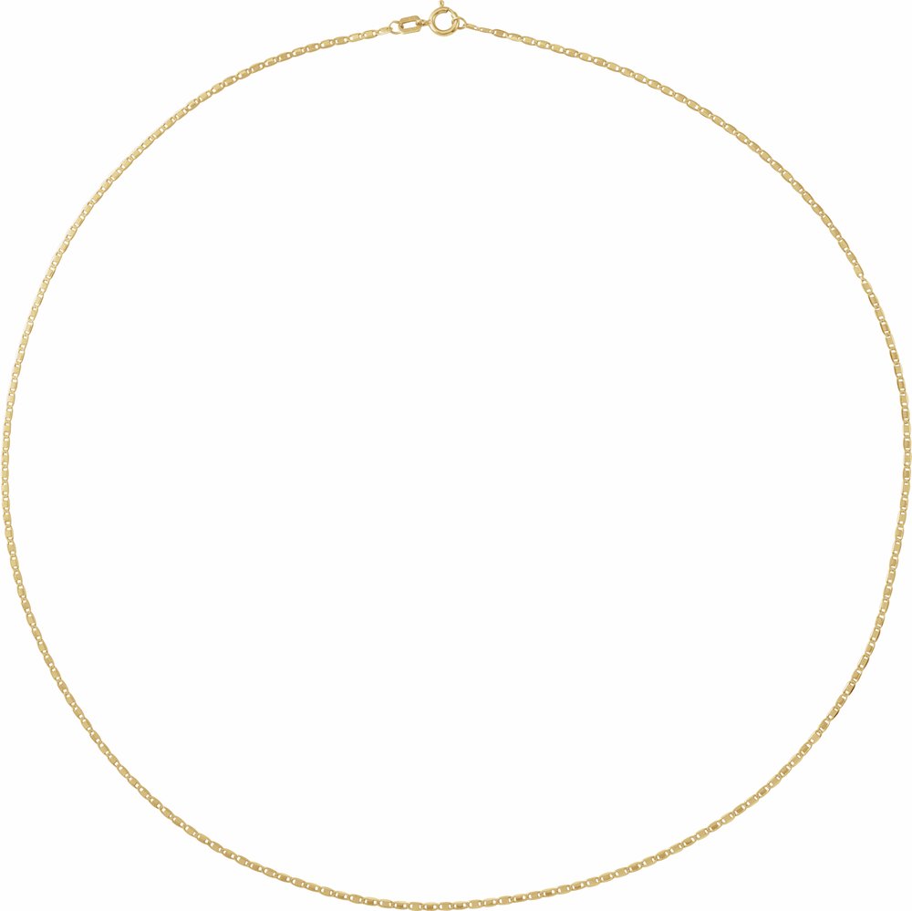 14K Yellow 1.3 mm Mirror 16" Chain