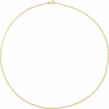 14K Yellow Gold 1.3 mm Mirror 24" Chain