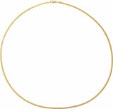 14K Yellow Gold 1.95 mm Oval Snake 18" Chain