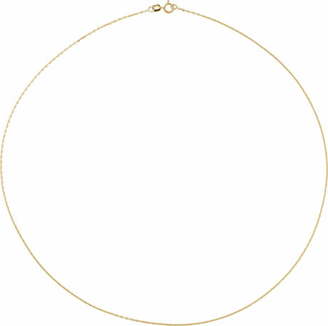 14K Yellow Gold 1 mm Diamond-Cut Anchor 20" Chain