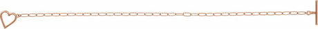 14K Rose Gold Heart & Paperclip-Style Chain 6" Bracelet