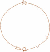 14K Rose Initial R 6 1/2-7 1/2" Bracelet