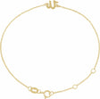 14K Yellow Initial N 6 1/2-7 1/2" Bracelet