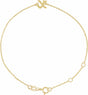 14K Yellow Gold Initial X 6 1/2-7 1/2" Bracelet