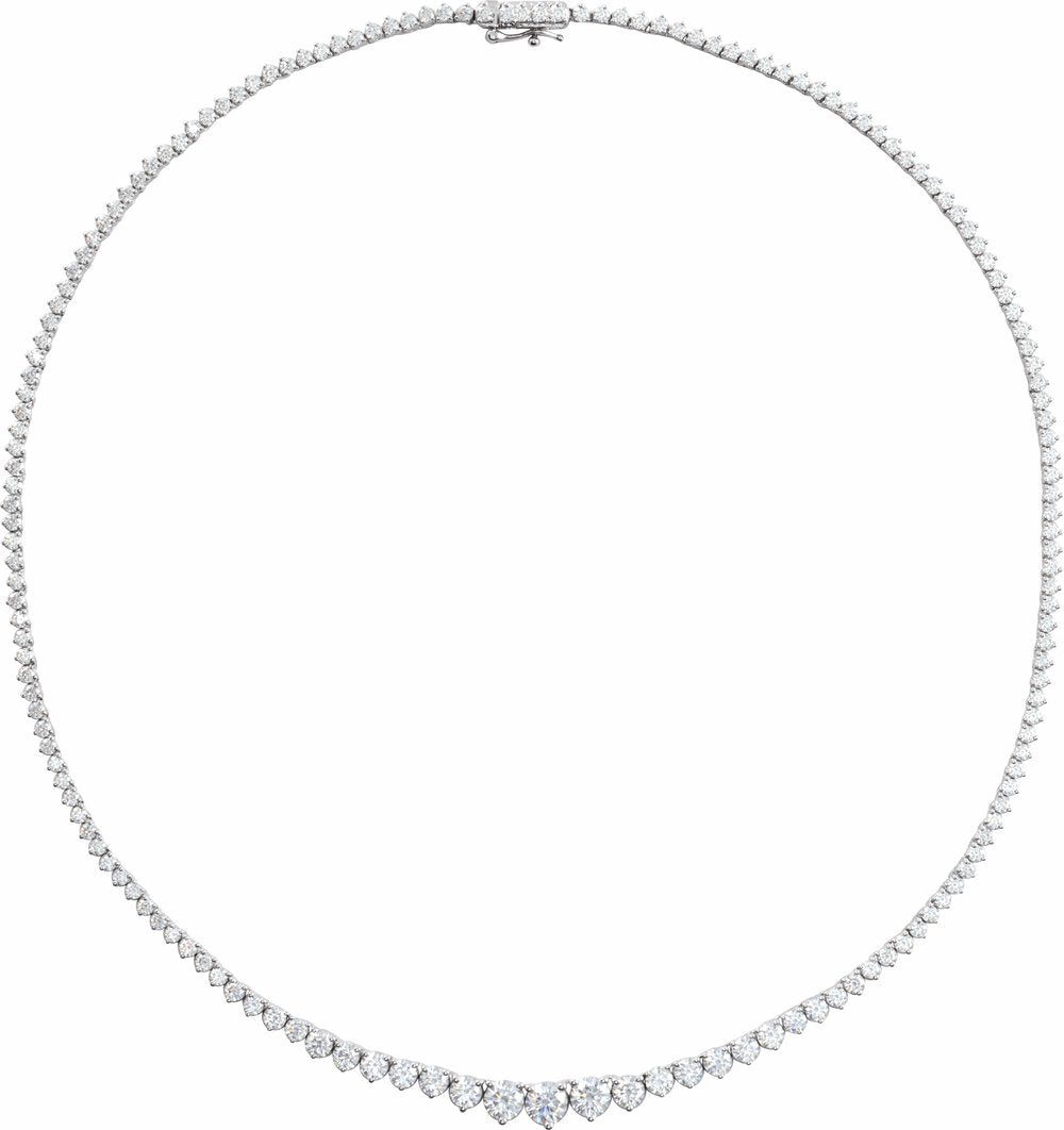 14K White 9 1/2 CTW Lab-Grown Diamond Line 16 1/2" Necklace