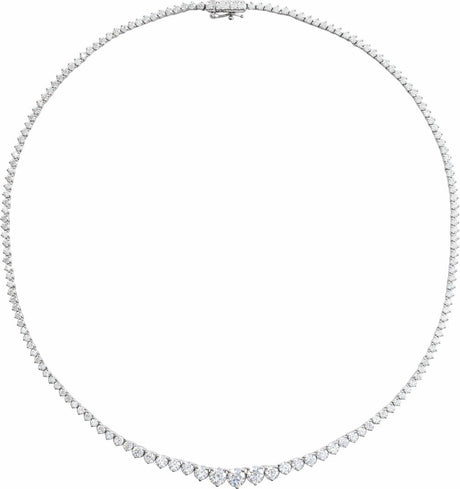 14K White 9 1/2 CTW Lab-Grown Diamond Line 16 1/2" Necklace