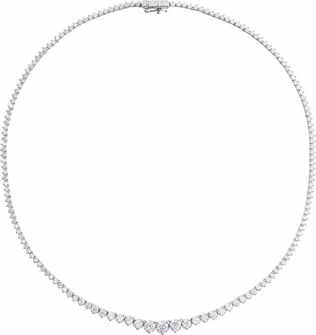 14K White 9 1/2 CTW Lab-Grown Diamond Line 16 1/2" Necklace