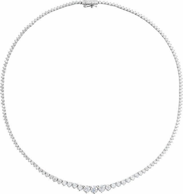 14K White Gold 9 1/2 CTW Lab-Grown Diamond Line 16 1/2" Necklace