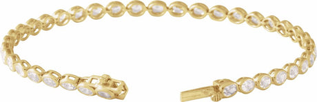 14K Yellow Gold Vermeil 4 CTW Lab-Grown Diamond Line 7" Bracelet