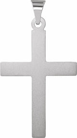 14K White Cross Pendant