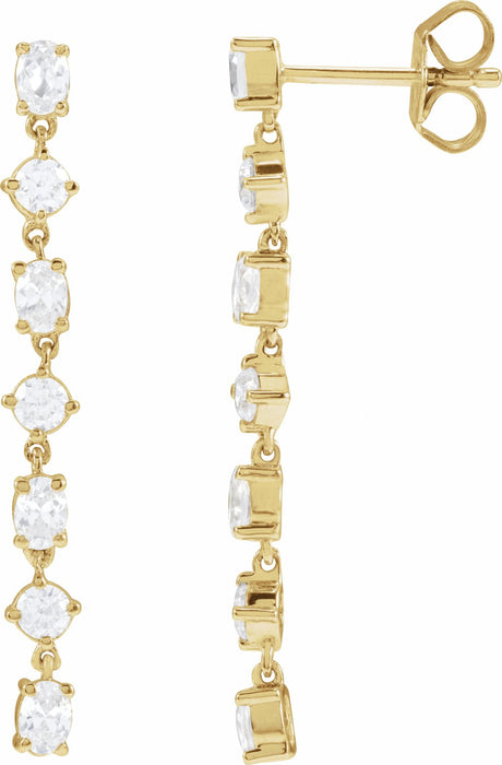 14K Yellow Gold 1 1/5 CTW Lab-Grown Diamond  Dangle Earrings