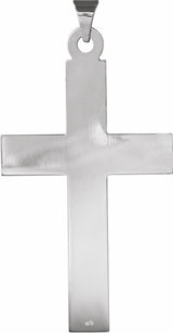 14K White Cross Pendant