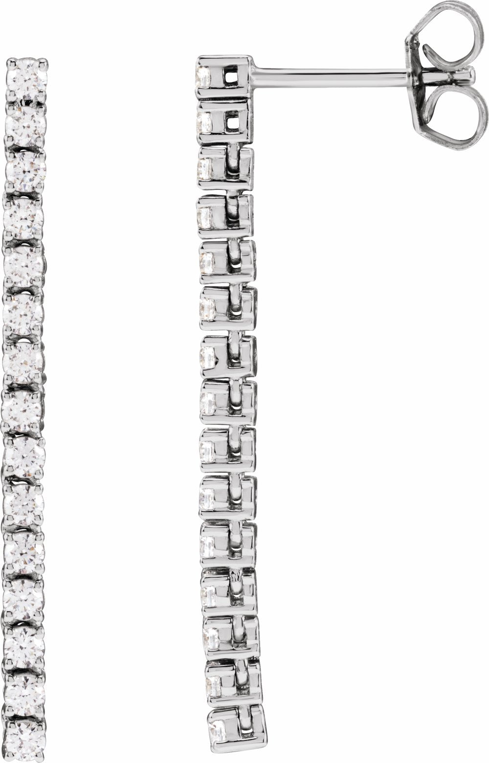 14K White Gold 3/4 CTW Lab-Grown Diamond Earrings