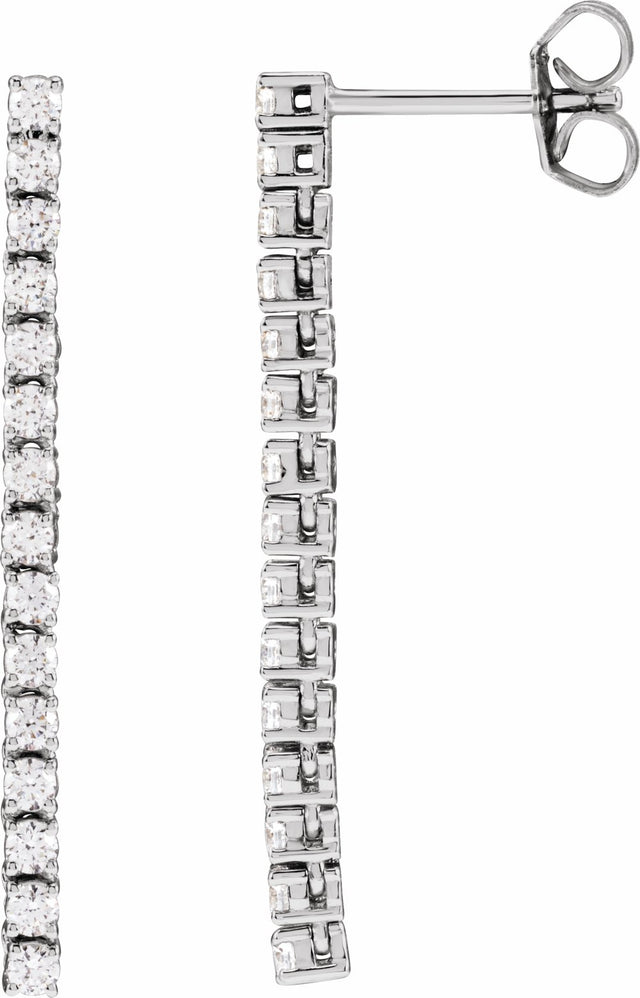 14K White Gold 3/4 CTW Lab-Grown Diamond Earrings