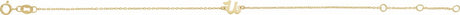 14K Yellow Initial U 6 1/2-7 1/2" Bracelet