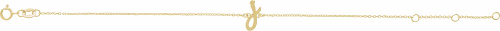 14K Yellow Initial J 6 1/2-7 1/2" Bracelet