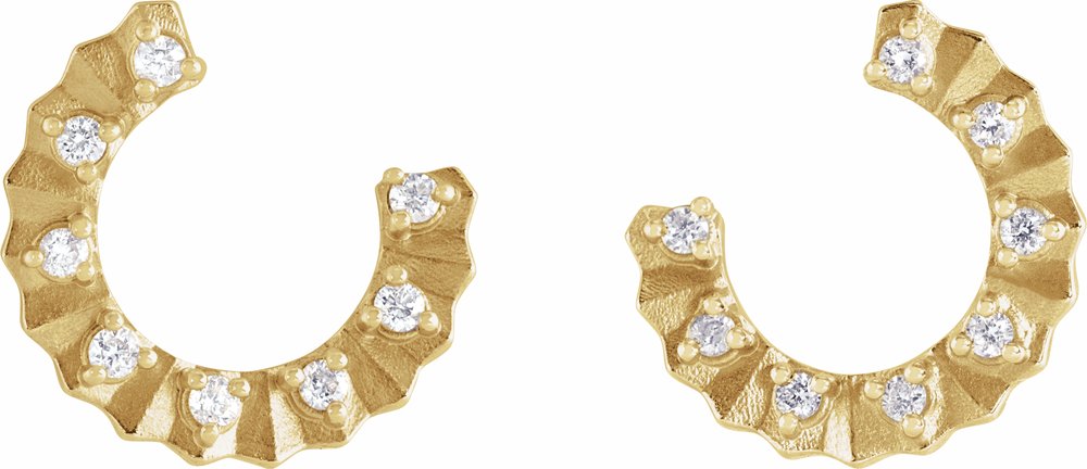 14K Yellow 1/8 CTW Natural Diamond Forward-Facing 12.7 mm Earrings