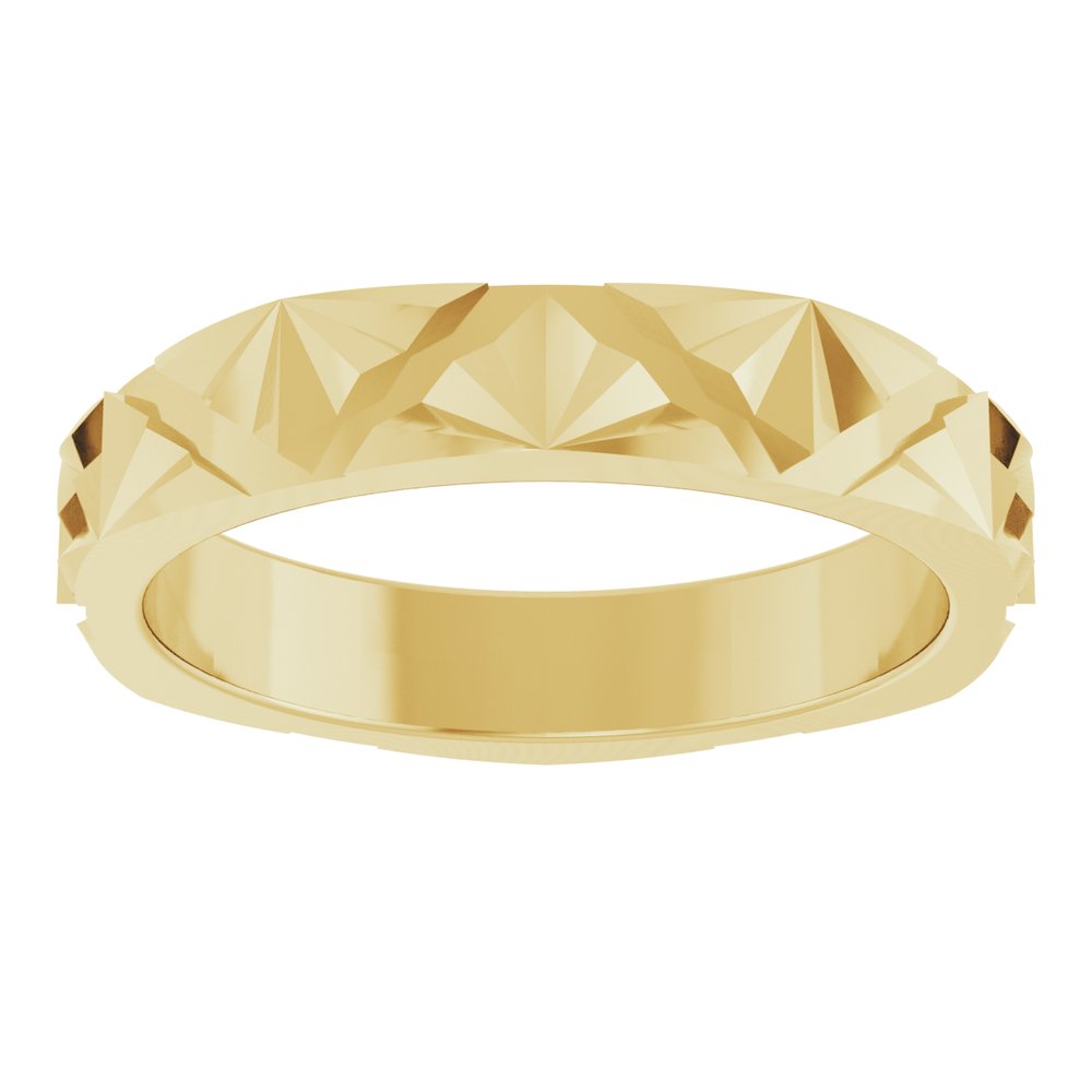 14K Yellow Gold 3.5 mm Geometric Flat Band Size 5