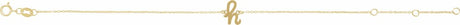 14K Yellow Gold Initial H 6 1/2-7 1/2" Bracelet