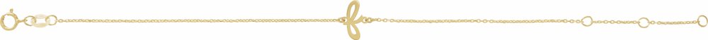 14K Yellow Initial F 6 1/2-7 1/2" Bracelet