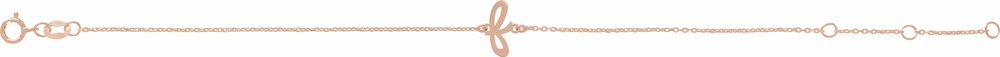 14K Rose Initial F 6 1/2-7 1/2" Bracelet
