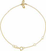 14K Yellow Initial F 6 1/2-7 1/2" Bracelet