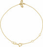 14K Yellow Initial F 6 1/2-7 1/2" Bracelet