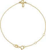 14K Yellow Initial Q 6 1/2-7 1/2" Bracelet