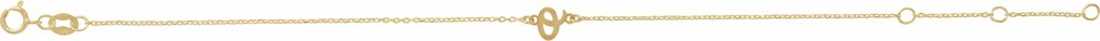 14K Yellow Gold Initial O 6 1/2-7 1/2" Bracelet