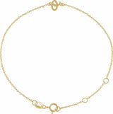 14K Yellow Gold Initial O 6 1/2-7 1/2" Bracelet