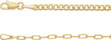 14K Yellow 2.7 mm Curb & Paperclip-Style 20" Chain