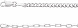 Sterling Silver 2.7 mm Curb & Paperclip-Style 20" Chain