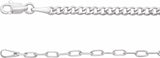 Sterling Silver 2.7 mm Curb & Paperclip-Style 18" Chain