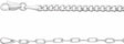 Sterling Silver 2.7 mm Curb & Paperclip-Style 20" Chain