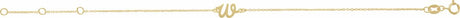 14K Yellow Gold Initial W 6 1/2-7 1/2" Bracelet