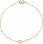 14K Yellow Gold Initial W 6 1/2-7 1/2" Bracelet