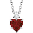 14K White Gold Natural Mozambique Garnet & .03 CT Natural Diamond 16-18" Necklace