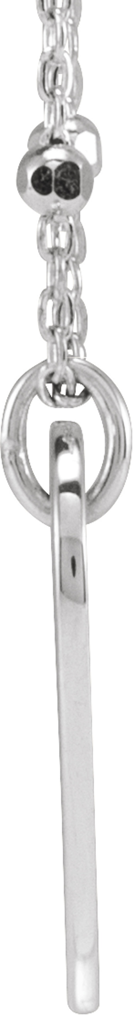 14K White Engravable Heart 16" Necklace