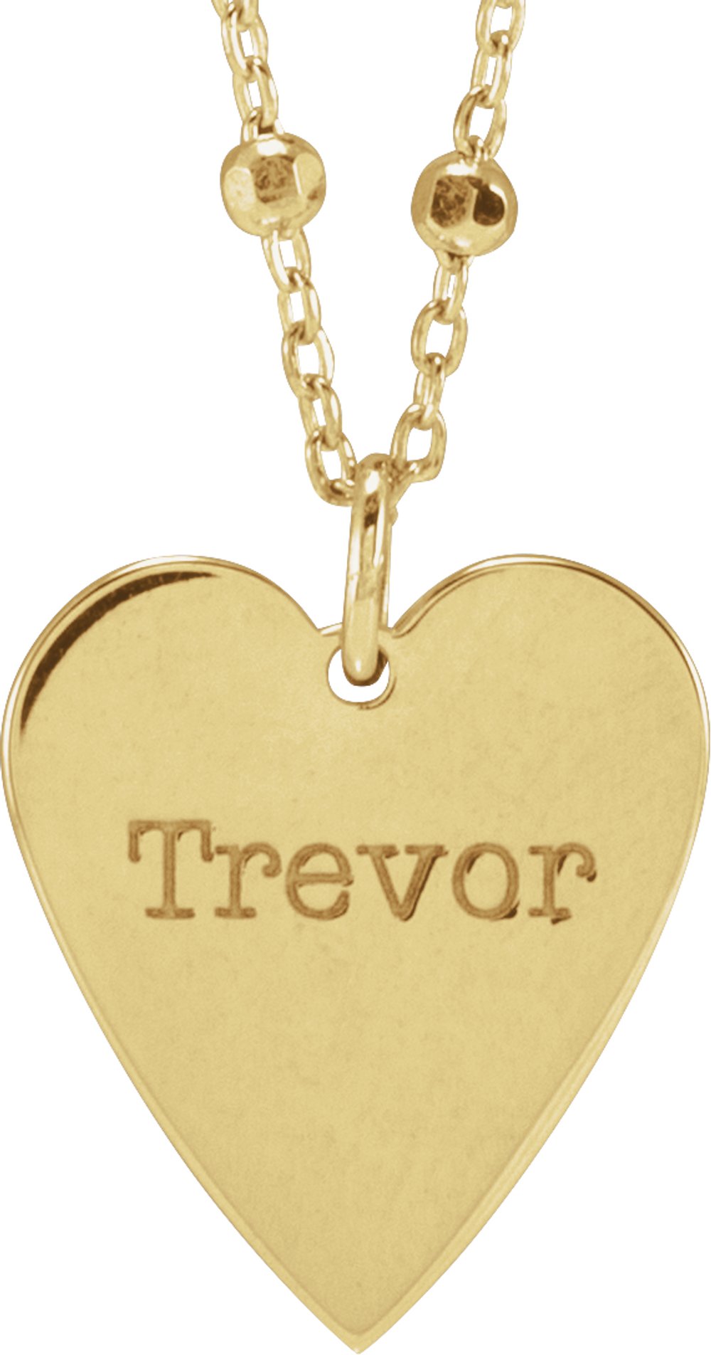 14K Yellow Gold Engravable Heart 16" Necklace