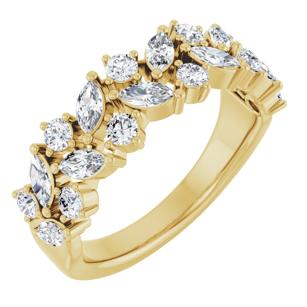 14K Yellow 1 1/3 CTW Natural Diamond Anniversary Band