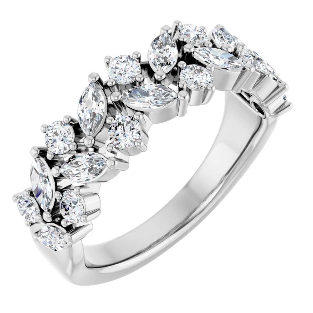 14K White 1 1/3 CTW Lab-Grown Diamond Anniversary Band