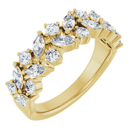 14K Yellow Gold 1 1/3 CTW Lab-Grown Diamond Anniversary Band