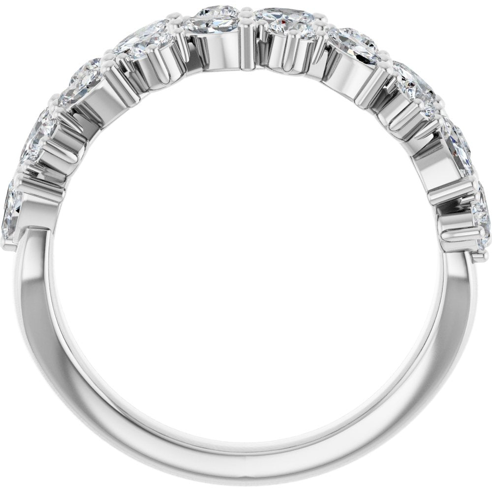 14K White 1 1/3 CTW Lab-Grown Diamond Anniversary Band