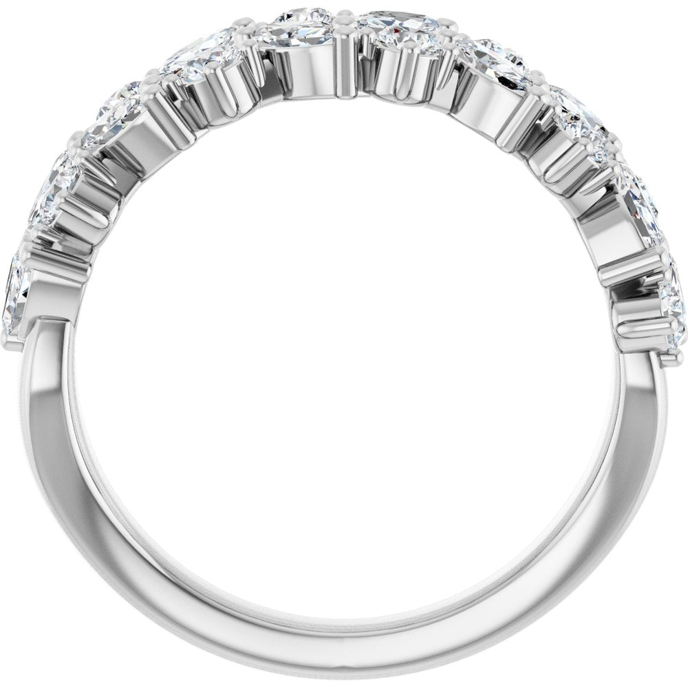 14K White 1 1/3 CTW Lab-Grown Diamond Anniversary Band