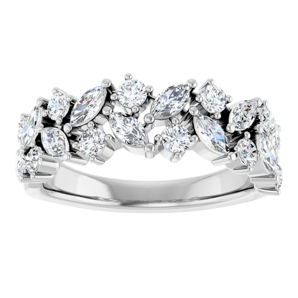 14K White 1 1/3 CTW Natural Diamond Anniversary Band